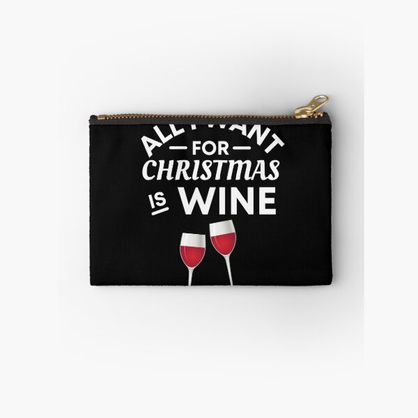 Item preview, All I Want for Christmas Is Wine - Funny Wine Puns - Christmas Gift for Wine Lovers who like alcoholic jokes designed and sold by CaitU.