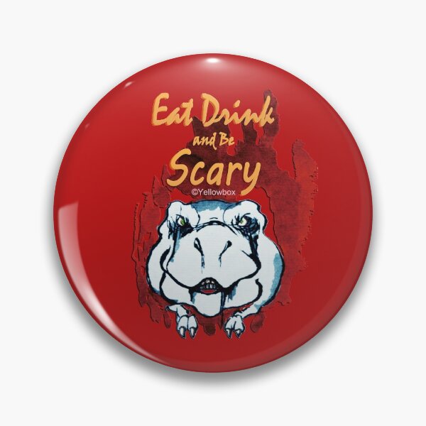 Item preview, Halloween Monsters in Jurassic Hell eat drink and be Scary - Yellowbox ink painting designed and sold by twyellowbox.