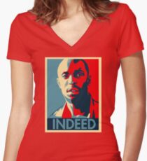 Omar The Wire Indeed Women's Fitted V-Neck T-Shirt