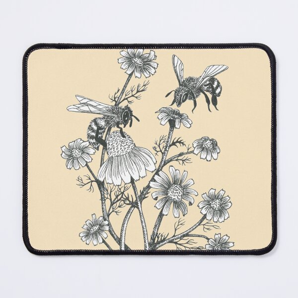 Item preview, bees and chamomile on honey background  designed and sold by EllenLambrichts.