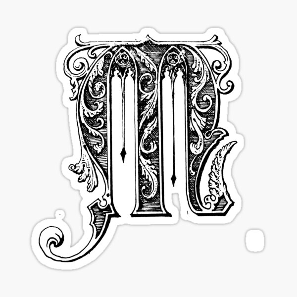 Ornamental letter M Sticker