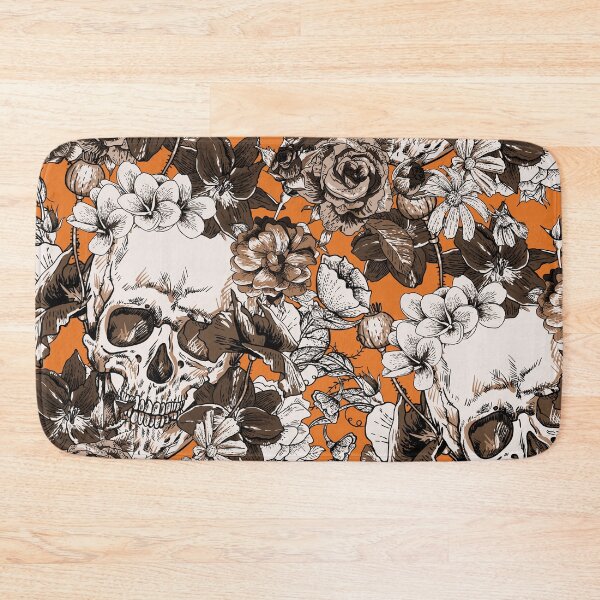 SKULLS ORANGE Bath Mat