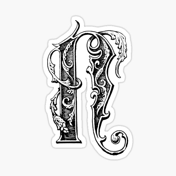 Ornamental letter N Sticker