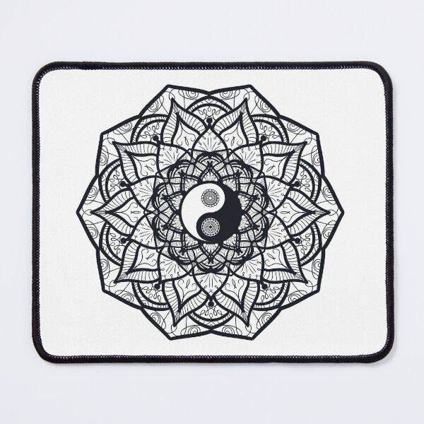 Item preview, Yin Yang Black and white flower mandala Meaning Love designed and sold by urban-color.