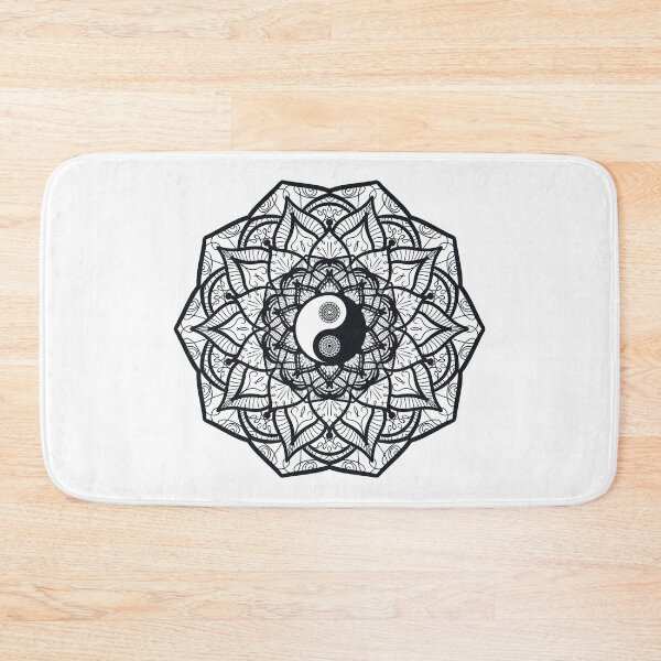 Item preview, Yin Yang  Black and white flower mandala Meaning Love designed and sold by urban-color.