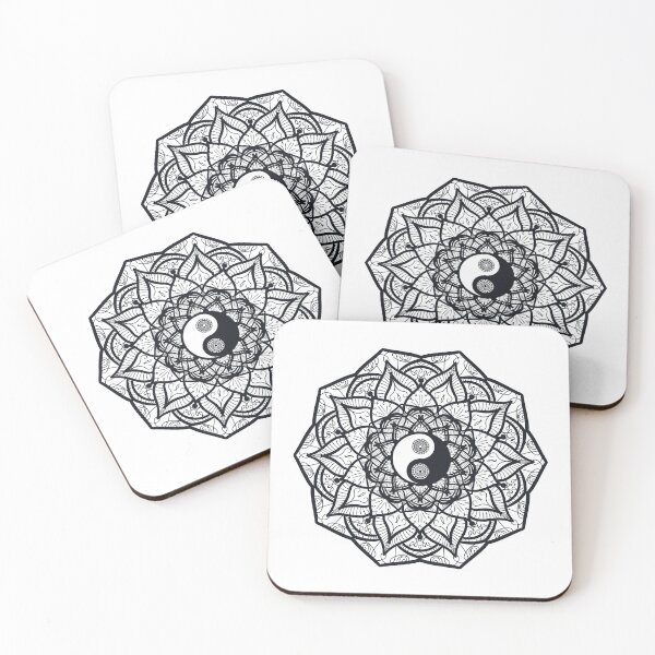Item preview, Yin Yang  Black and white flower mandala Meaning Love designed and sold by urban-color.