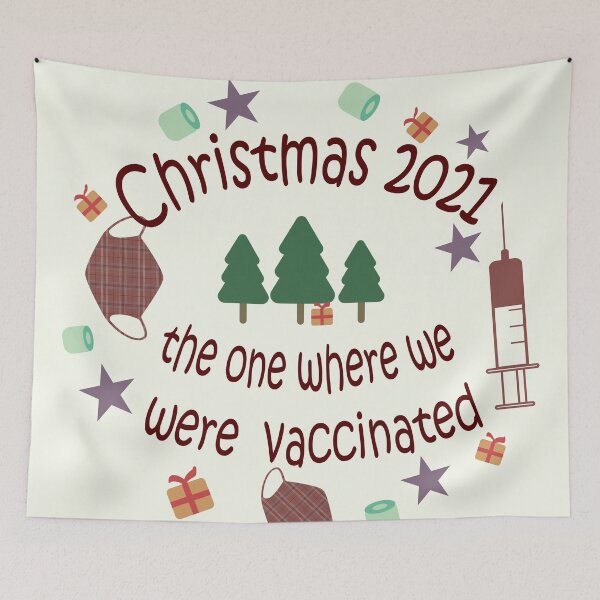 Aperçu de l'œuvre Vaccination Noël Une année inoubliable Pull de Noël Vaccination Covid Coronavirus vaxx Vaccination Corona Cadeau survivant Covid créée et vendue par GalleryArtField.