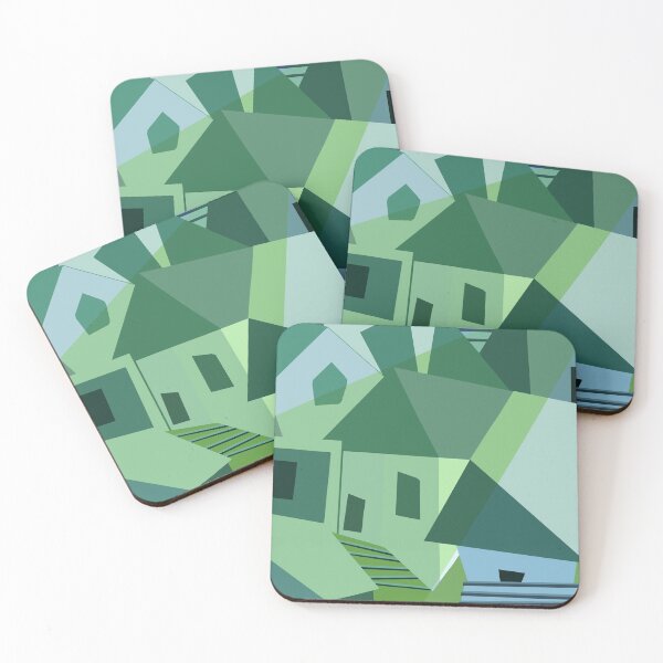 Item preview, Houses In The Village Abstract Canvas 01 designed and sold by blueocan.