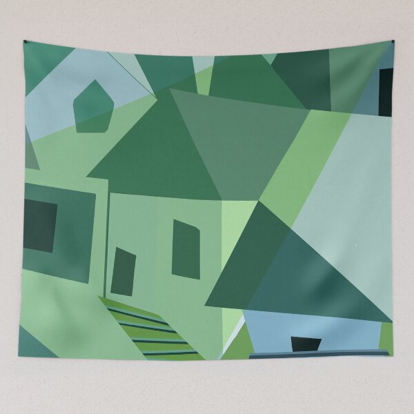 Item preview, Houses In The Village Abstract Canvas 01 designed and sold by blueocan.
