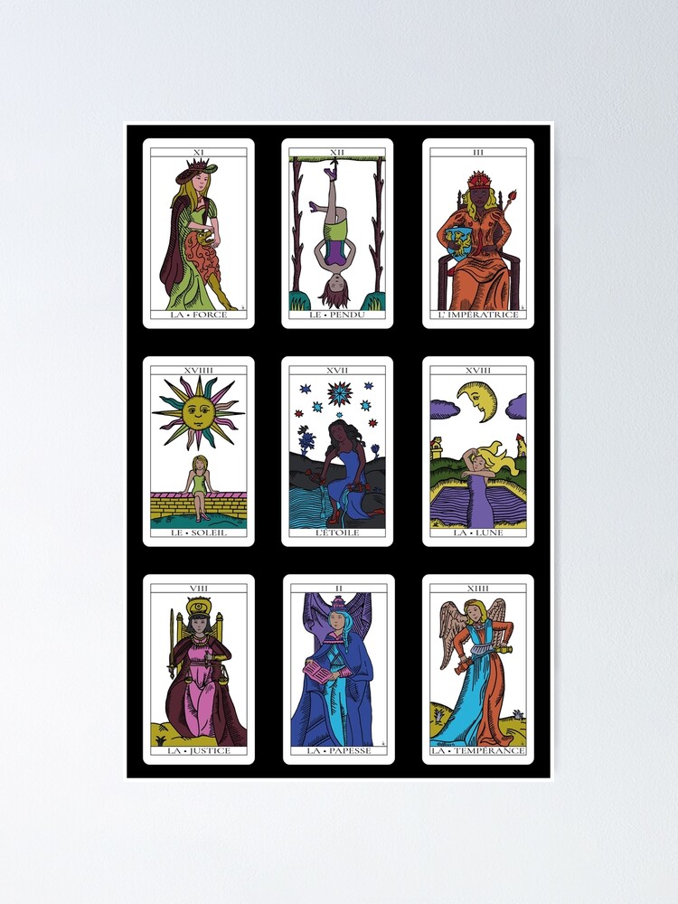 Tarot Marseille The Sun card Medieval Art Poster by MontseAM