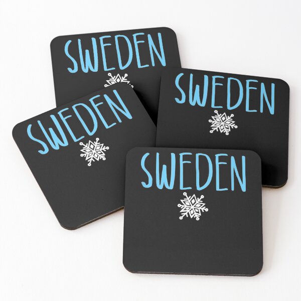 Item preview, Sweden Snowflake Drawing Light Blue Text designed and sold by leshiarivers.