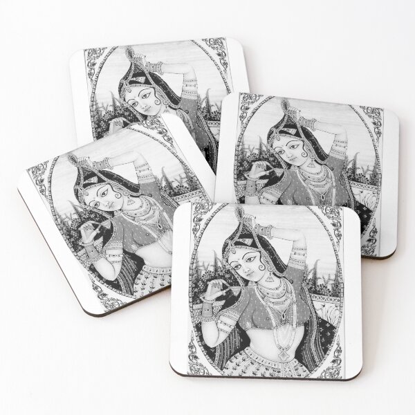 Item preview, indian lady drawing designed and sold by kajolchandanart.