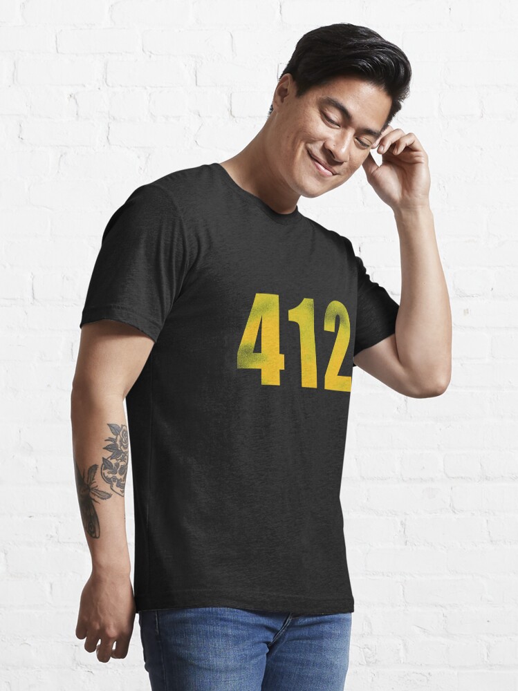 Pittsburgh Area Code 412 on Steel' Men's T-Shirt