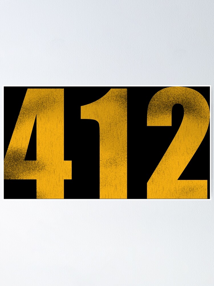  412 Pittsburgh Yellow text Design City Skyline