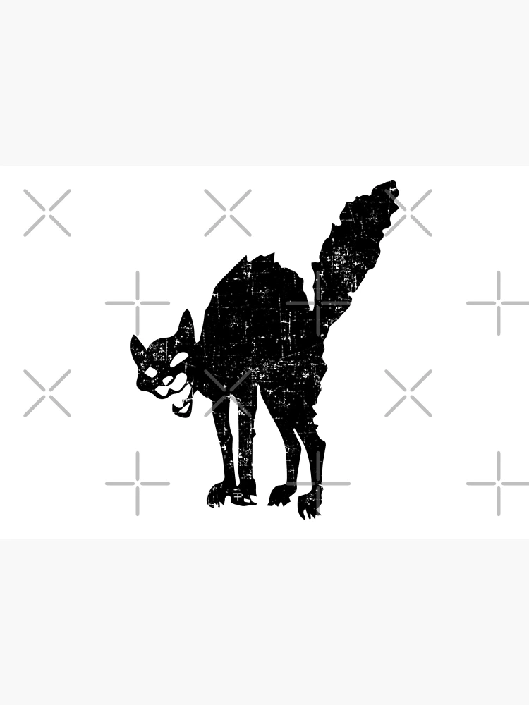 Flag with black and white colors and angry cat face symbol