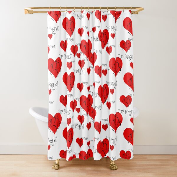 Fur Magnet - paw in heart Shower Curtain