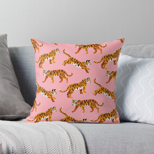 Pink outlet tiger pillow