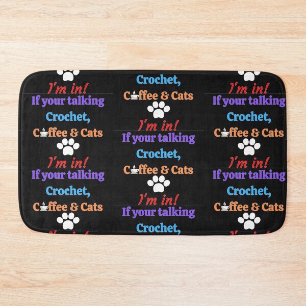 Item preview, Crochet Coffee & Cats quote text fun gift for crochet artist designed and sold by rhodabear.