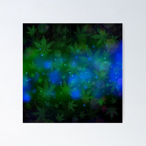 Item preview, Green Cosmic Hemp Leaves Green  designed and sold by shantilovesart.