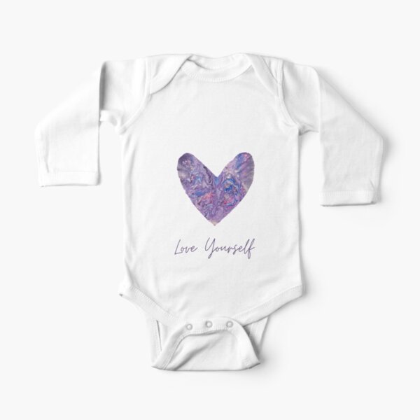 Love Yourself - Energy Art - Acrylic Painting & Digital Art Design Long Sleeve Baby One-Piece