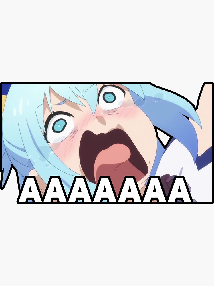 Aqua Scream Konosuba Sticker For Sale By Kawaiicrossing Redbubble