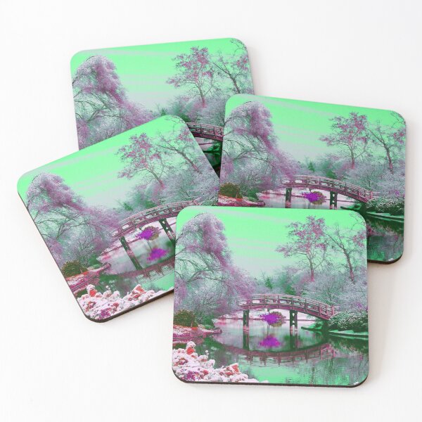 Item preview, Japanese Garden Bridge Hashi Neon Vaporwave Aesthetic designed and sold by ShirtVibes.