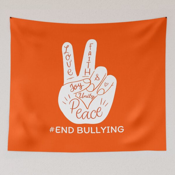 Item preview, We Wear Orange for Unity Day Anti Bullying Peace Sign Language designed and sold by Tatus Brinal.