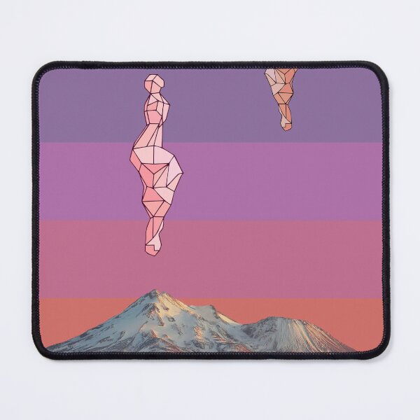 Item preview, Mount Shasta Rainbow colored retro mountainscape. designed and sold by angelisart.