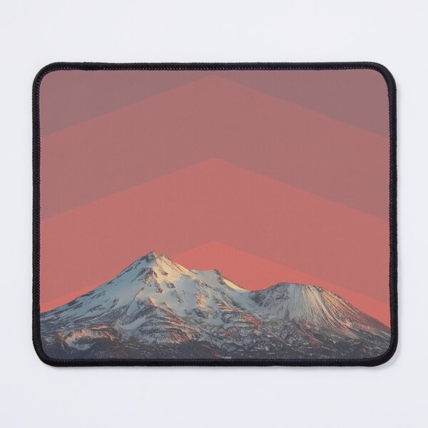 Item preview, Mount Shasta 2 rainbow colored retro mountainscape. designed and sold by angelisart.