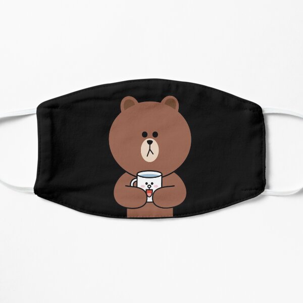 Netter Braunbär und Cony Flache Maske