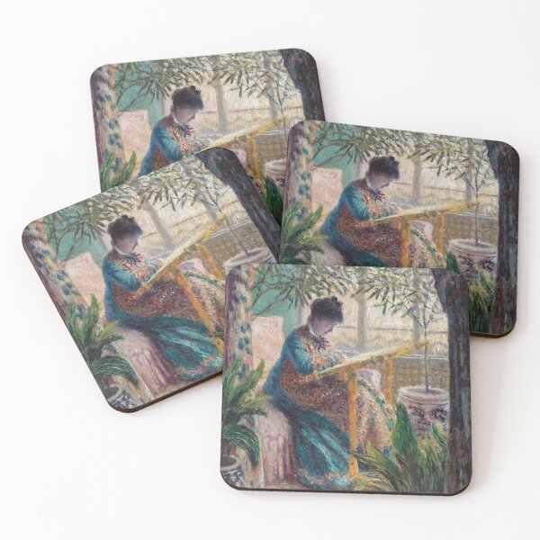 Item preview, Madame Monet Embroidering (1875) by Claude Monet designed and sold by Designedbysm.