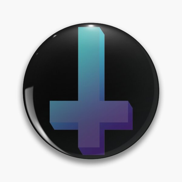 Item preview, Colorful Inverted Cross Pastel Goth Upside Down Cross Aqua Purple designed and sold by AlasAHintStudio.