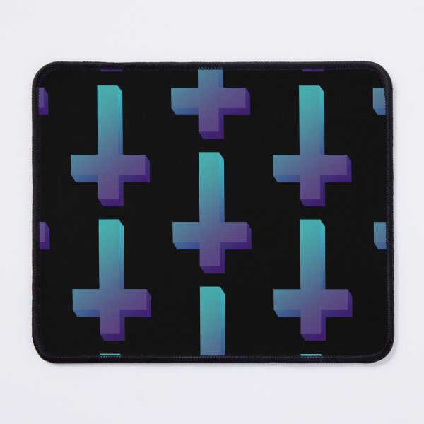 Item preview, Colorful Inverted Cross Pastel Goth Upside Down Cross Aqua Purple designed and sold by AlasAHintStudio.