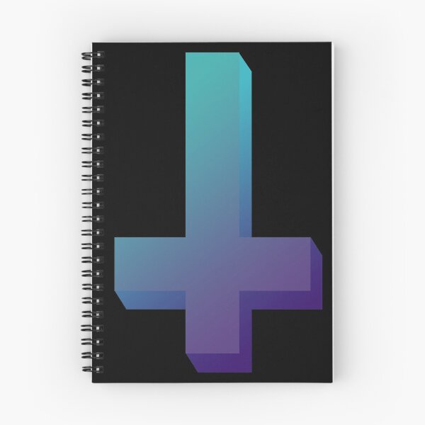Item preview, Colorful Inverted Cross Pastel Goth Upside Down Cross Aqua Purple designed and sold by AlasAHintStudio.
