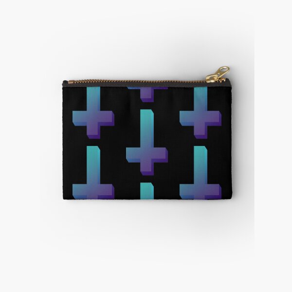 Item preview, Colorful Inverted Cross Pastel Goth Upside Down Cross Aqua Purple designed and sold by AlasAHintStudio.