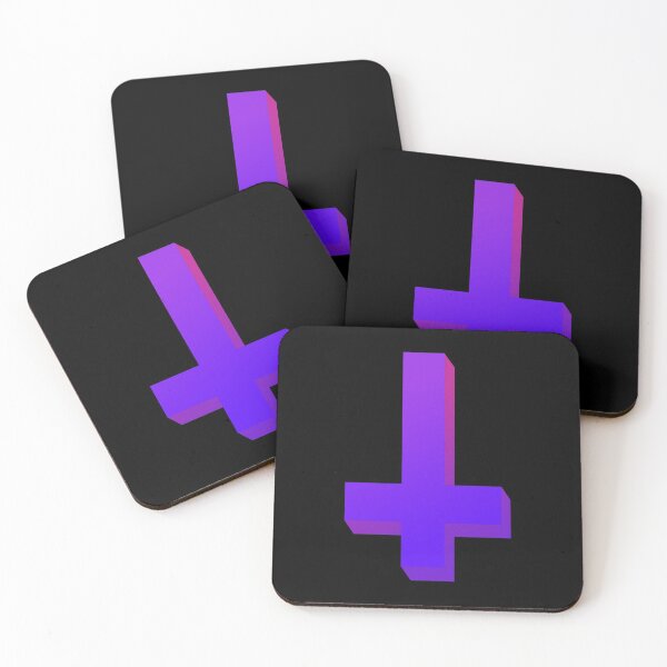 Item preview, Colorful Inverted Cross Pastel Goth Upside Down Cross Pink Purple designed and sold by AlasAHintStudio.