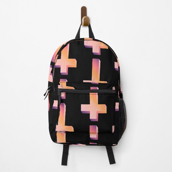 Item preview, Colorful Inverted Cross Pastel Goth Upside Down Cross Gradient Orange Pink Purple designed and sold by AlasAHintStudio.