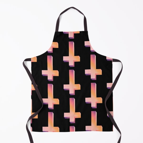 Item preview, Colorful Inverted Cross Pastel Goth Upside Down Cross Gradient Orange Pink Purple designed and sold by AlasAHintStudio.