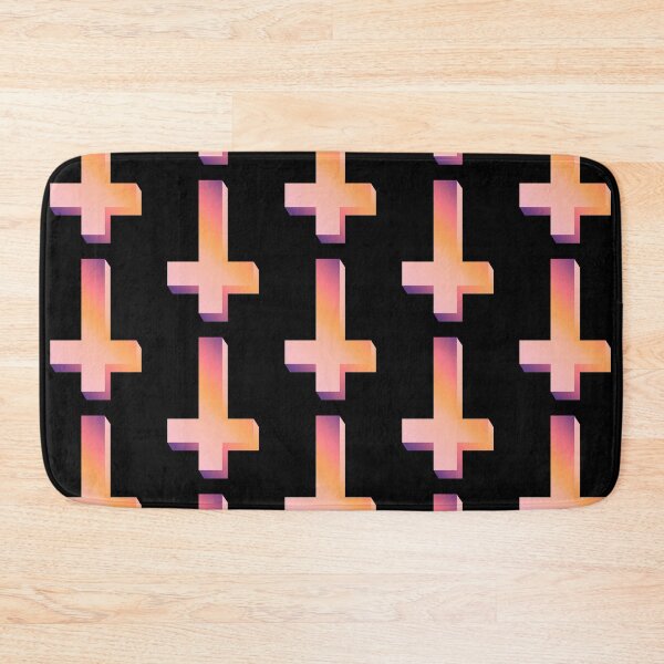 Item preview, Colorful Inverted Cross Pastel Goth Upside Down Cross Gradient Orange Pink Purple designed and sold by AlasAHintStudio.
