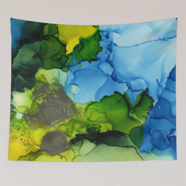 Item preview, Abstract in Green, Blue and Yellow - One designed and sold by LymphomaLass.