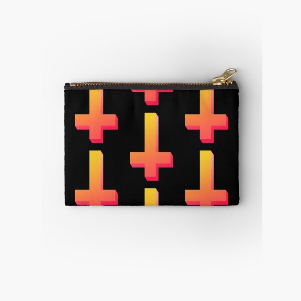 Item preview, Colorful Inverted Cross Pastel Goth Upside Down Cross Gradient Firey Orange designed and sold by AlasAHintStudio.