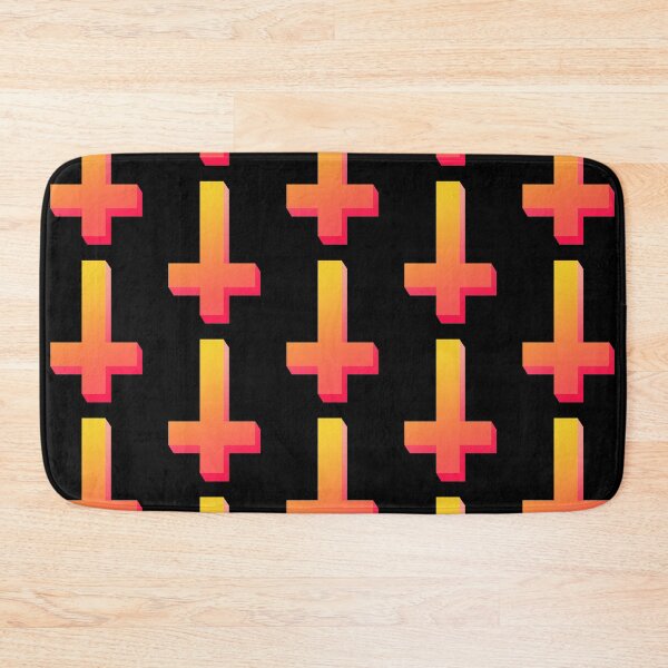 Item preview, Colorful Inverted Cross Pastel Goth Upside Down Cross Gradient Firey Orange designed and sold by AlasAHintStudio.