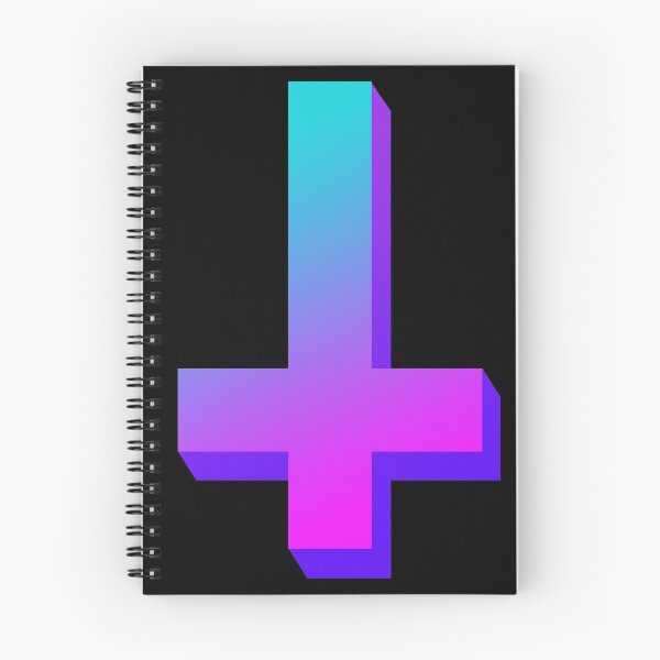 Item preview, Colorful Inverted Cross Pastel Goth Upside Down Cross Gradient Aqua Pink Purple designed and sold by AlasAHintStudio.