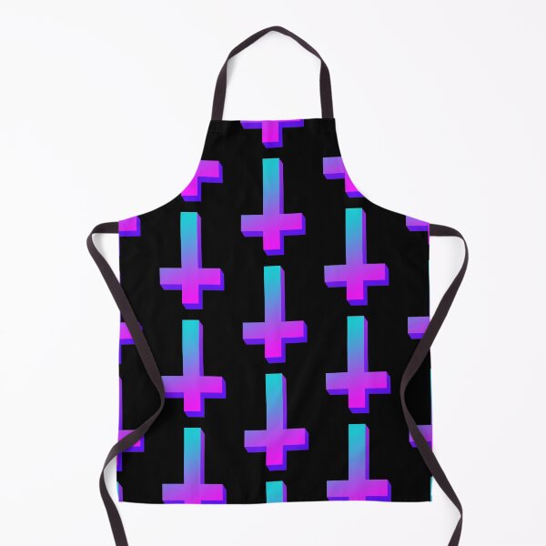 Item preview, Colorful Inverted Cross Pastel Goth Upside Down Cross Gradient Aqua Pink Purple designed and sold by AlasAHintStudio.