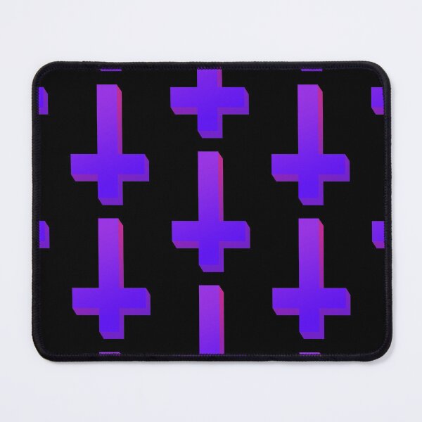 Item preview, Colorful Inverted Cross Pastel Goth Upside Down Cross Pink Purple designed and sold by AlasAHintStudio.