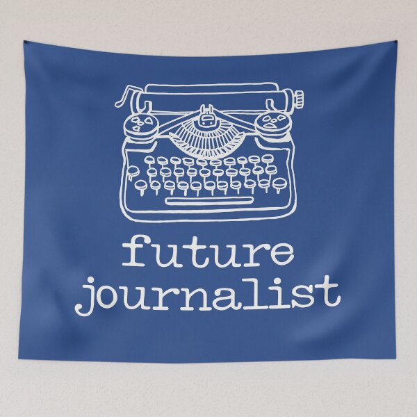 Item preview, There's a writer in the family: Future Journalist + typewriter (white text) designed and sold by Ofeefee.