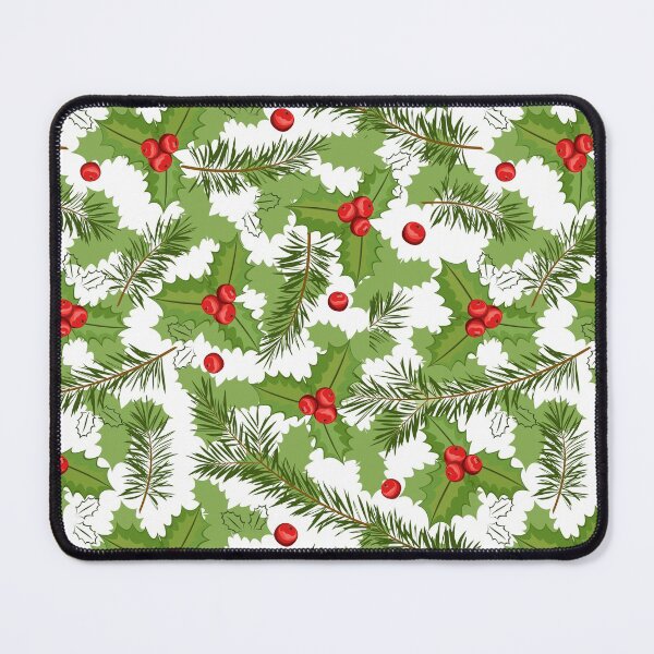 Item preview, Christmas holly berries and pine barebranch designed and sold by urban-color.