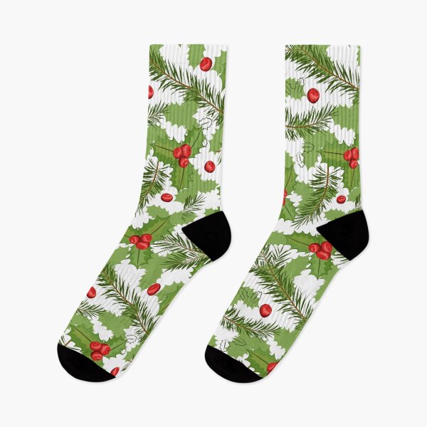 Item preview, Christmas holly berries and pine barebranch designed and sold by urban-color.