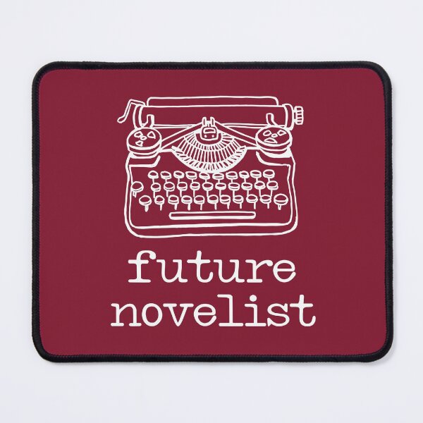 Item preview, There's a writer in the family: Future Novelist + typewriter (white text) designed and sold by Ofeefee.