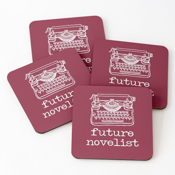 Item preview, There's a writer in the family: Future Novelist + typewriter (white text) designed and sold by Ofeefee.